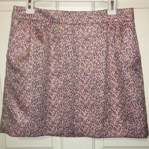 J Crew Metallic Jacquard Mini Skirt Gold Size 8